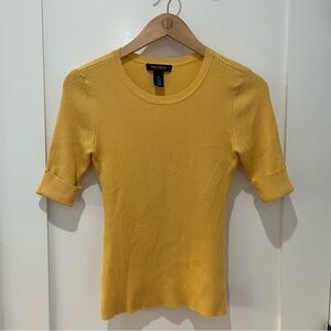 White House Black Market Marigold Yellow Sweater